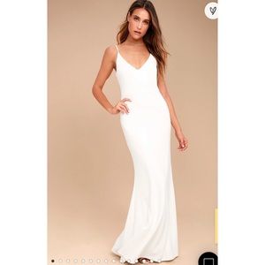 Lulus Infinite Glory White Maxi long Dress